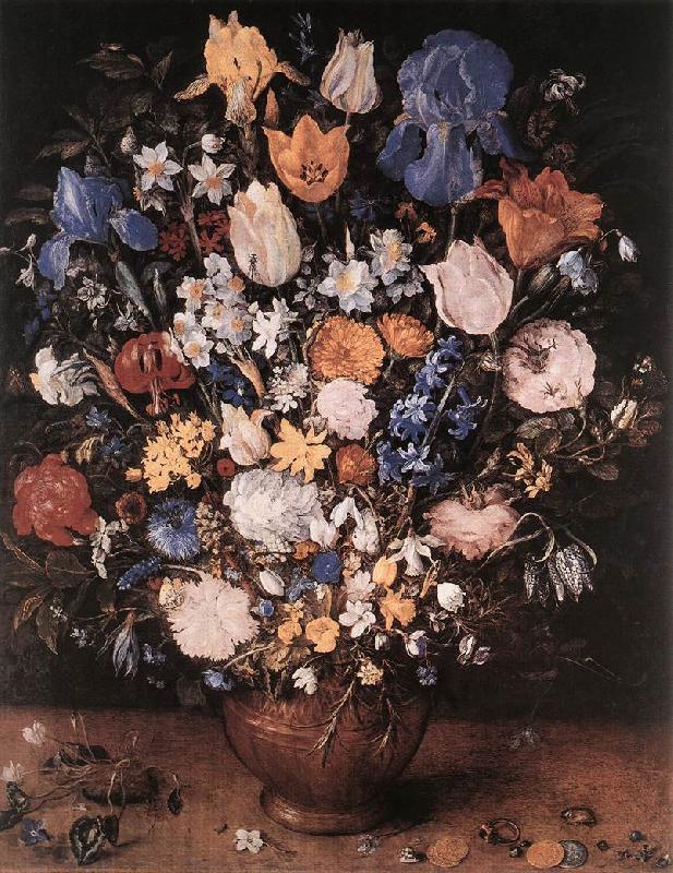 BRUEGHEL, Jan the Elder Bouquet in a Clay Vase f